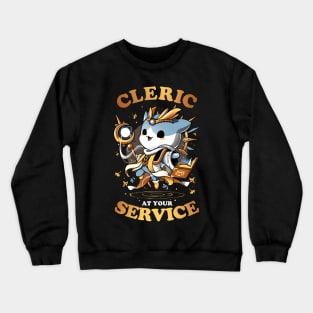 Cleric's Call - Cute Cat Gamer Crewneck Sweatshirt